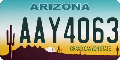AZ license plate AAY4063