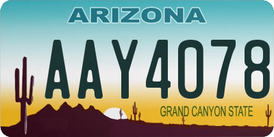 AZ license plate AAY4078