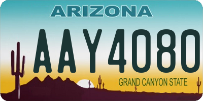 AZ license plate AAY4080