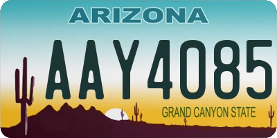AZ license plate AAY4085