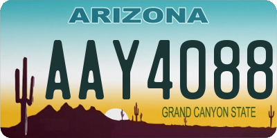 AZ license plate AAY4088