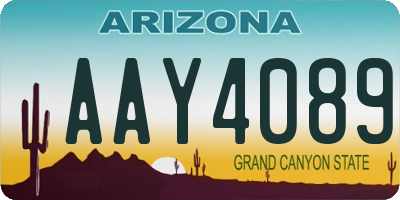 AZ license plate AAY4089