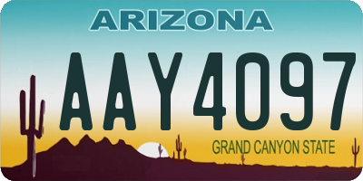 AZ license plate AAY4097