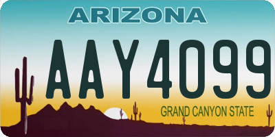 AZ license plate AAY4099