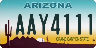 AZ license plate AAY4111