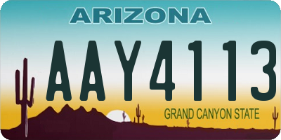 AZ license plate AAY4113