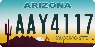 AZ license plate AAY4117