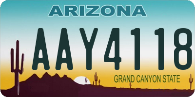 AZ license plate AAY4118