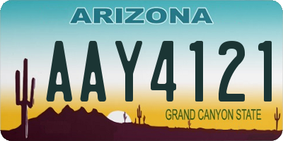 AZ license plate AAY4121