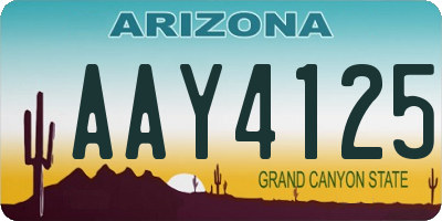 AZ license plate AAY4125