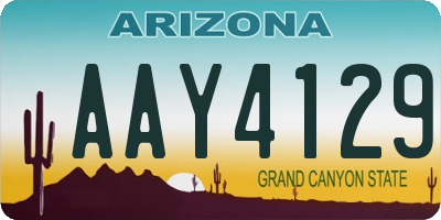 AZ license plate AAY4129