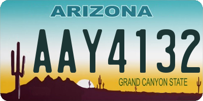 AZ license plate AAY4132