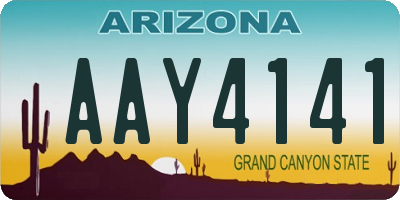 AZ license plate AAY4141