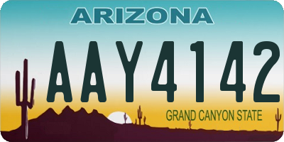 AZ license plate AAY4142