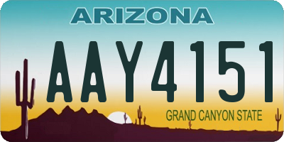 AZ license plate AAY4151