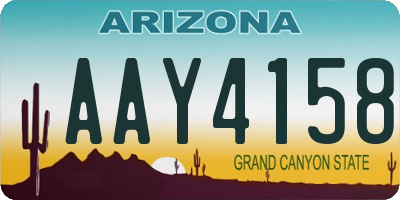 AZ license plate AAY4158