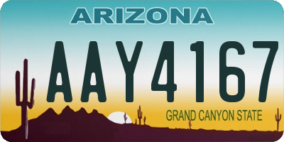 AZ license plate AAY4167