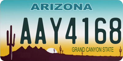 AZ license plate AAY4168