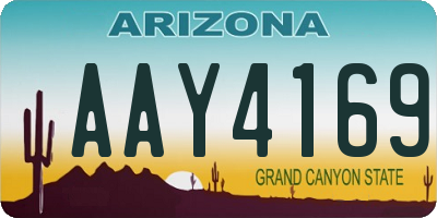 AZ license plate AAY4169