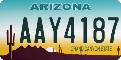 AZ license plate AAY4187