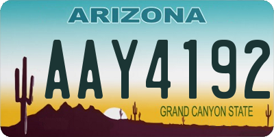 AZ license plate AAY4192