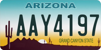 AZ license plate AAY4197