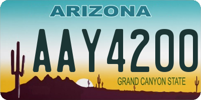 AZ license plate AAY4200