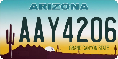 AZ license plate AAY4206