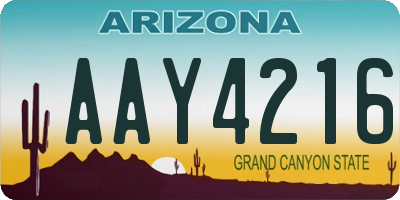 AZ license plate AAY4216
