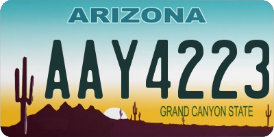AZ license plate AAY4223