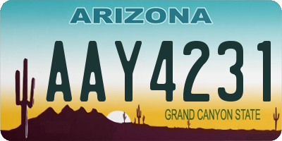 AZ license plate AAY4231