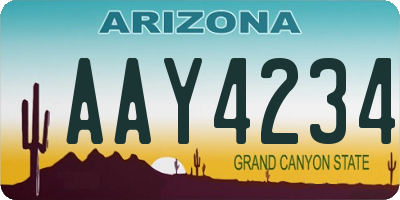AZ license plate AAY4234
