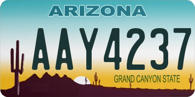 AZ license plate AAY4237