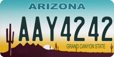 AZ license plate AAY4242