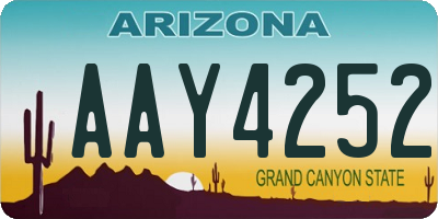 AZ license plate AAY4252