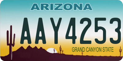 AZ license plate AAY4253