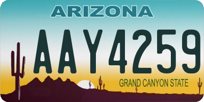 AZ license plate AAY4259