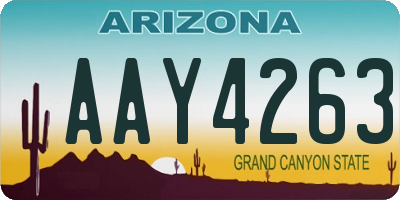 AZ license plate AAY4263