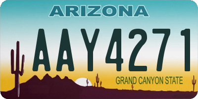 AZ license plate AAY4271