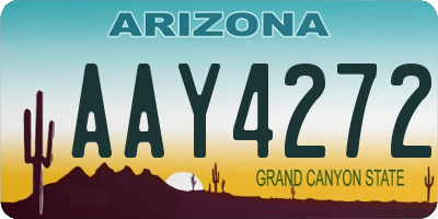AZ license plate AAY4272