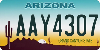 AZ license plate AAY4307
