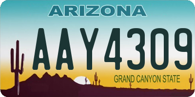 AZ license plate AAY4309