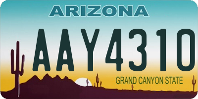 AZ license plate AAY4310