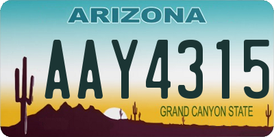 AZ license plate AAY4315