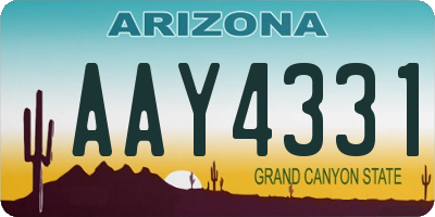 AZ license plate AAY4331