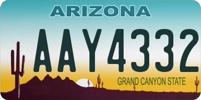 AZ license plate AAY4332