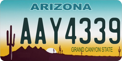 AZ license plate AAY4339