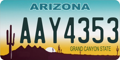 AZ license plate AAY4353