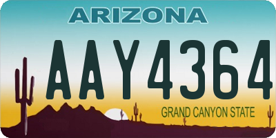 AZ license plate AAY4364