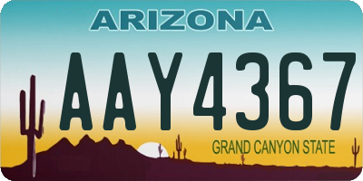 AZ license plate AAY4367